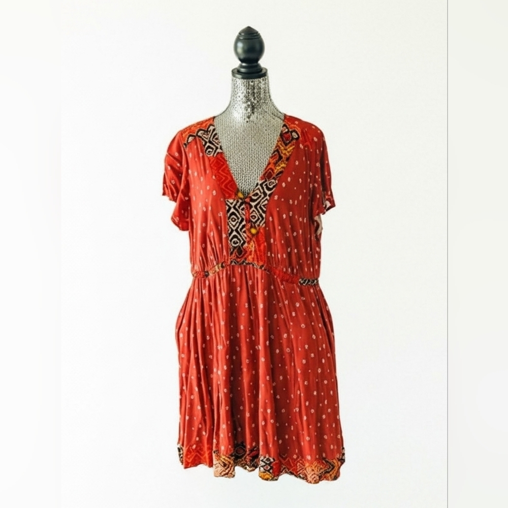 Torrid Red and Black Patterned Mini Dress